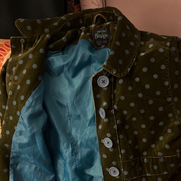 Mini Boden Green Polka Dot Kids Trench‎ dress Coat. EUC - Picture 5 of 5